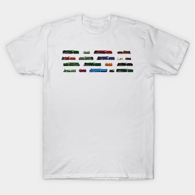 Iconic British Steam Trains T-Shirt by ontherails